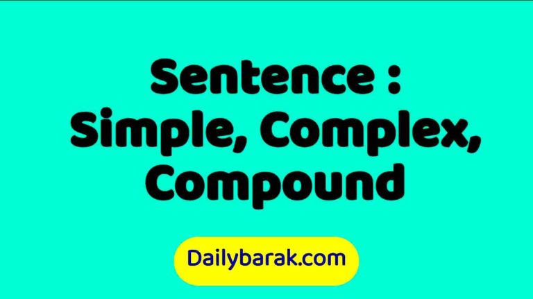 Sentence : Simple complex Compound