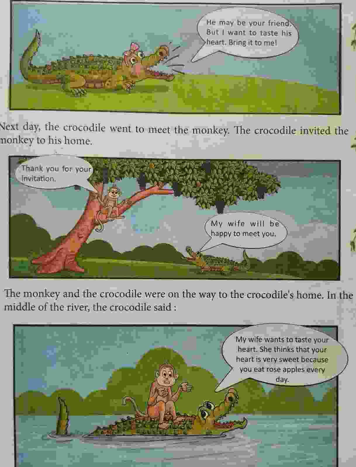 The Monkey and the Crocodile | Class 3 English Lesson 2 Question Answer | Notes The Monkey and the Crocodile | Class 3 English Lesson 2 Question Answer | Notes